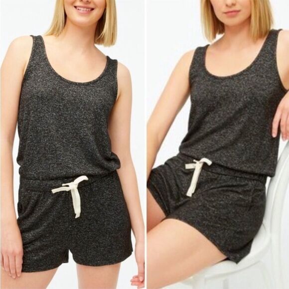 J. Crew Signature Cozy Yarn Lounge Romper Drawstring Waist Oversized Size Small - Picture 3 of 11